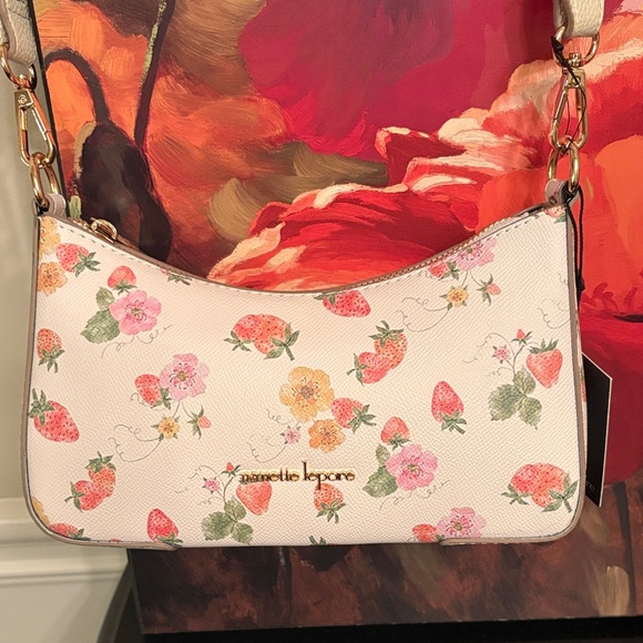 NWT Nanette Lepore Floral Shoulder Bag - Cream and Pink adorable 🥰 - Picture 3 of 15